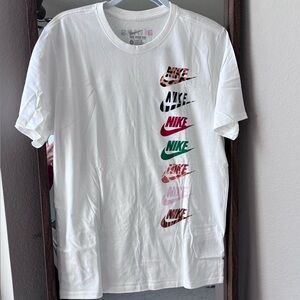 Nike Atmos Men's White Tee with Multicolor Logo Variations